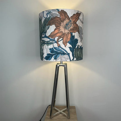 Madison Chrome Table Lamp with Deep Timorous Beasties Epic Botanic Shade