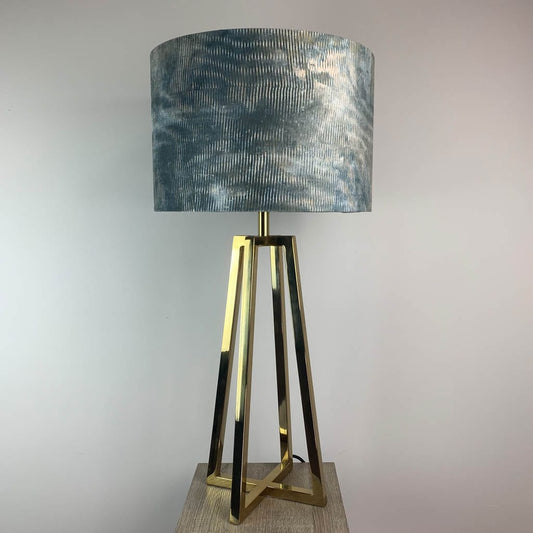 Madison Lacquered Brass Table Lamp with Agama Velvet Shade