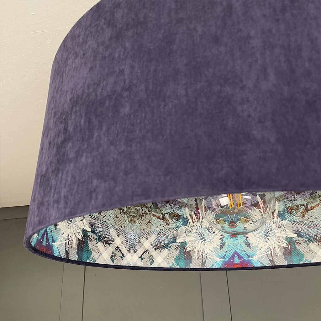 Electrified Mairi Helena Scottish Flora Emerald Thistle Wallpaper Lined Indigo Shade