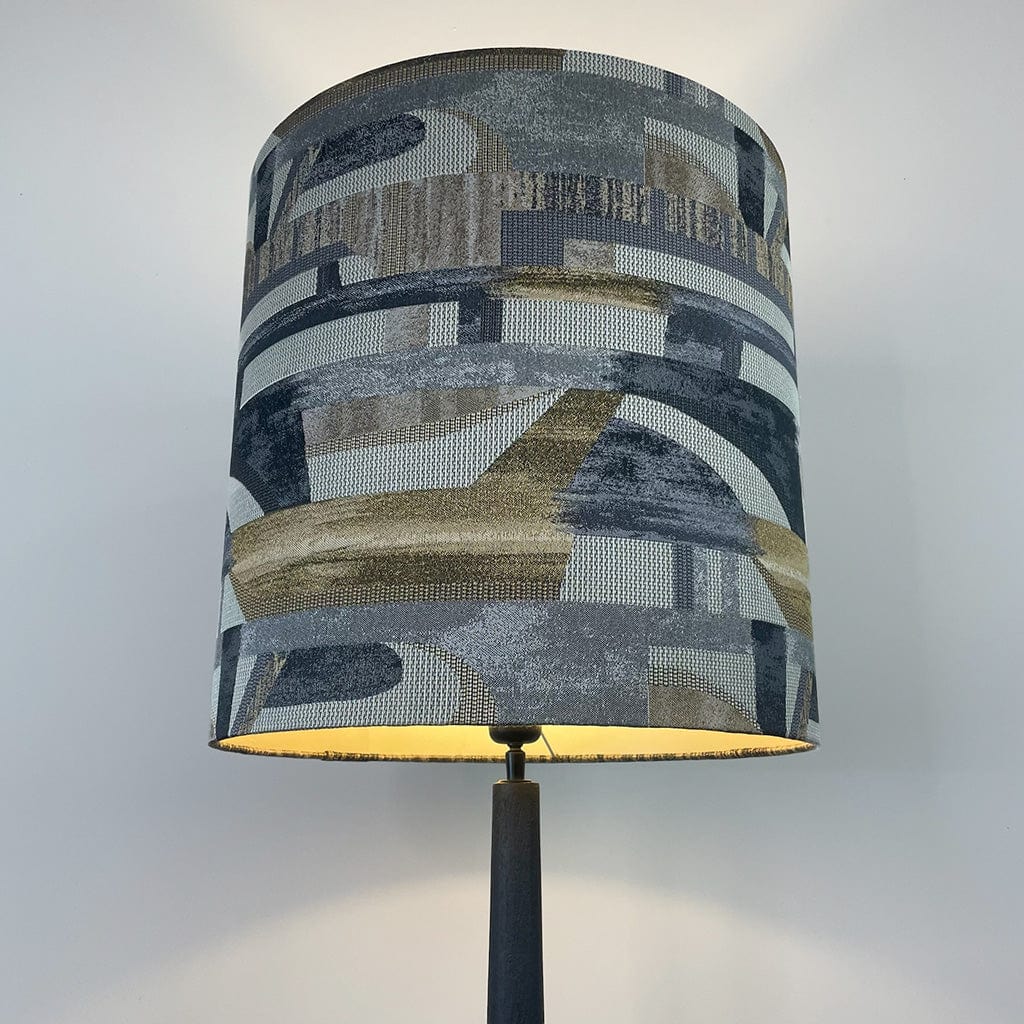 Marin Black Wood Floor Lamp with Berlin Ochre Lamp Shade