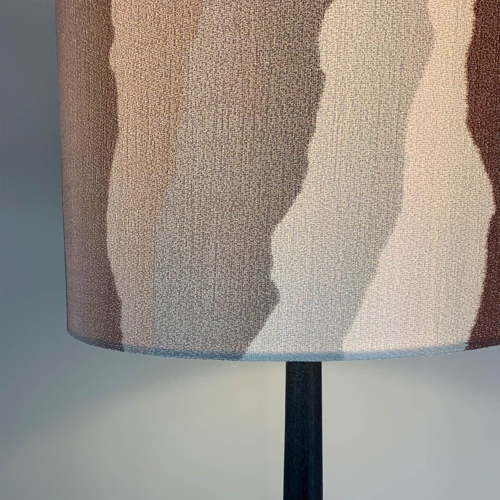 Marin Black Wood Tall Neck Floor Lamp with Andes Clay Shade