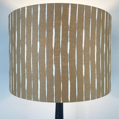 Marin Black Wood Tall Neck Table Lamp with Luis Desert Lampshade