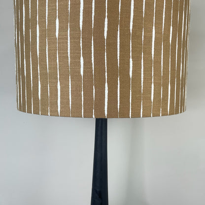 Marin Black Wood Tall Neck Table Lamp with Luis Desert Lampshade