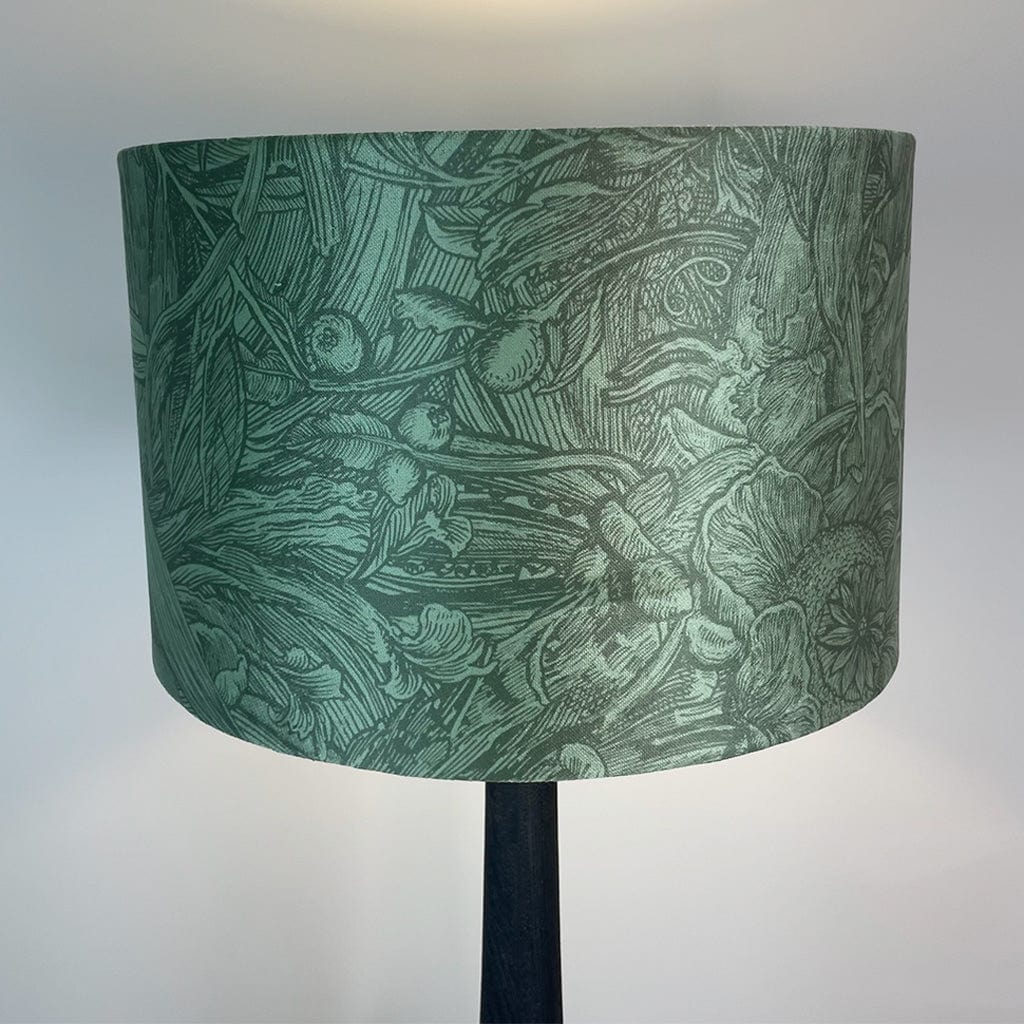 Marin Black Wood Tall Neck Table Lamp with Timorous Beasties Jungle Tangle Willow Shade