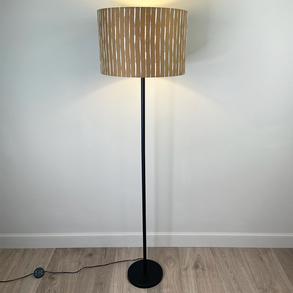 Matt Black Belford Floor Lamp with Luis Desert Lampshade