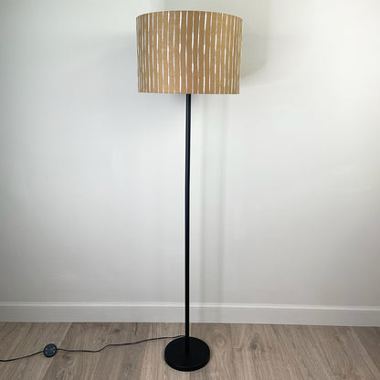 Matt Black Belford Floor Lamp with Luis Desert Lampshade