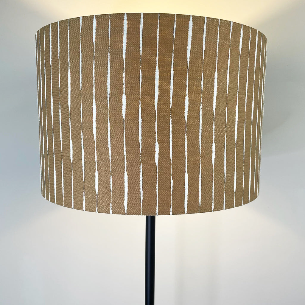 Matt Black Belford Floor Lamp with Luis Desert Lampshade