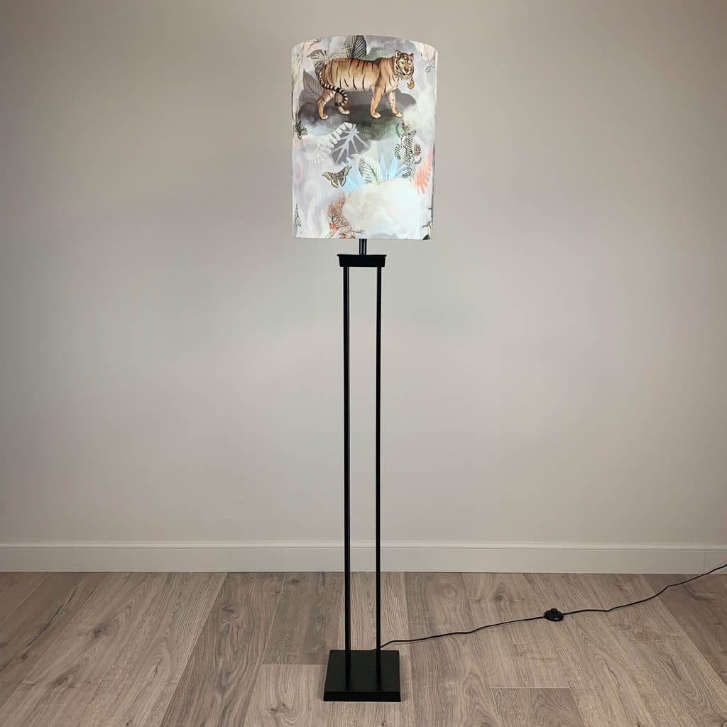 Matt Black Metal Four Post Floor Lamp with Arte Moooi Memento Dawn Shade