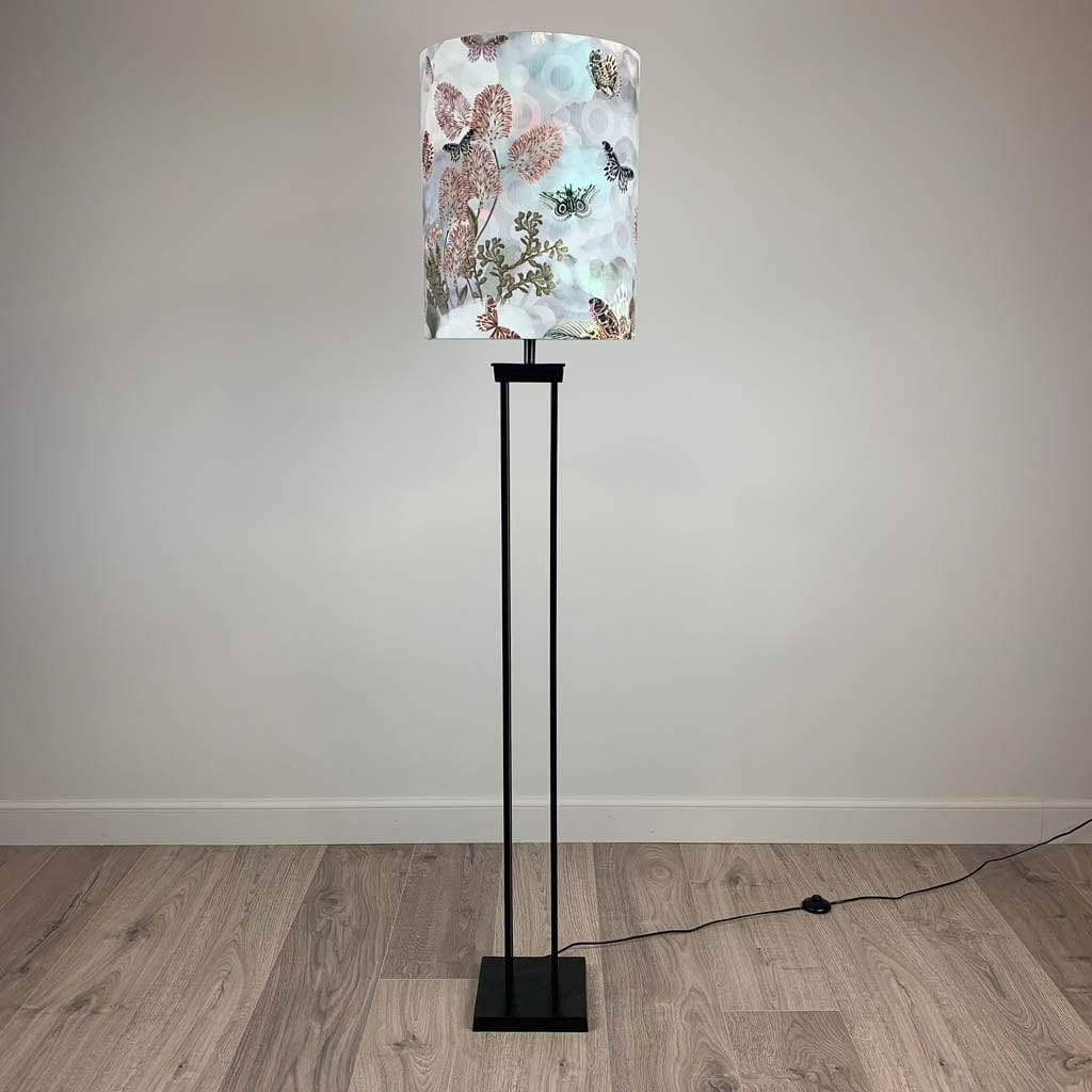 Matt Black Metal Four Post Floor Lamp with Arte Moooi Memento Dawn Shade