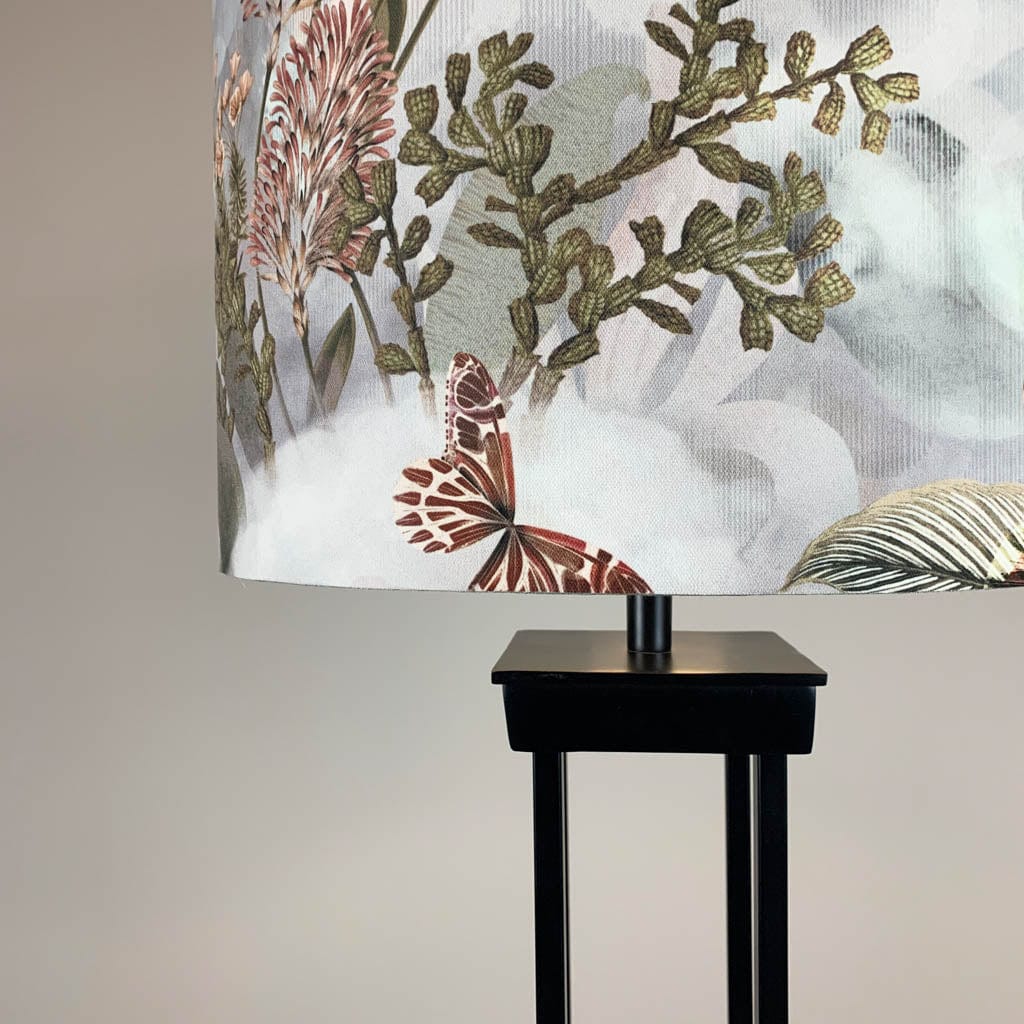 Matt Black Metal Four Post Floor Lamp with Arte Moooi Memento Dawn Shade