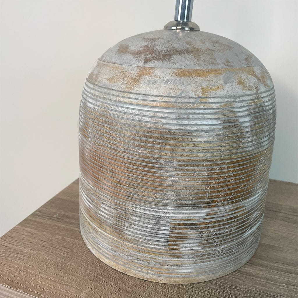 Grey Engraved Dome Table Lamp with Santa Cruz Indigo