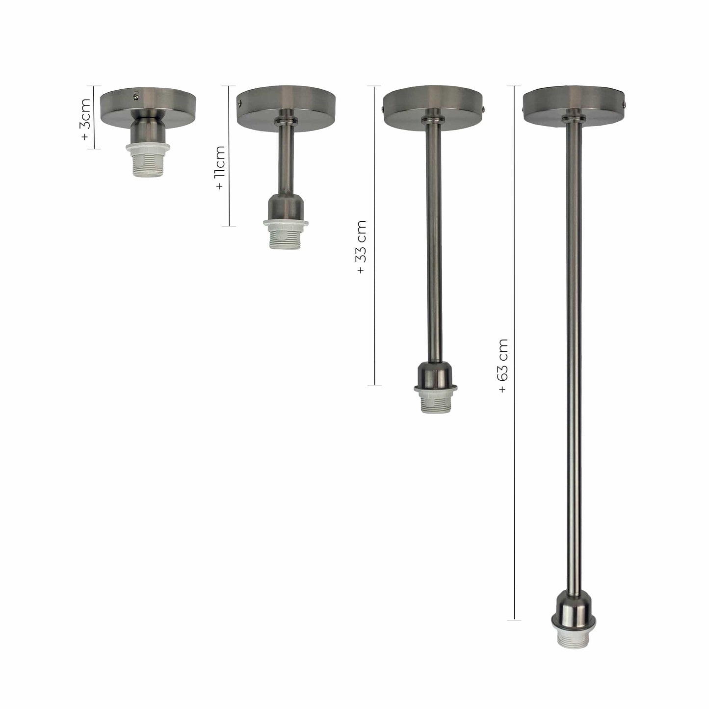 Brushed Steel Pendant Light Fitting