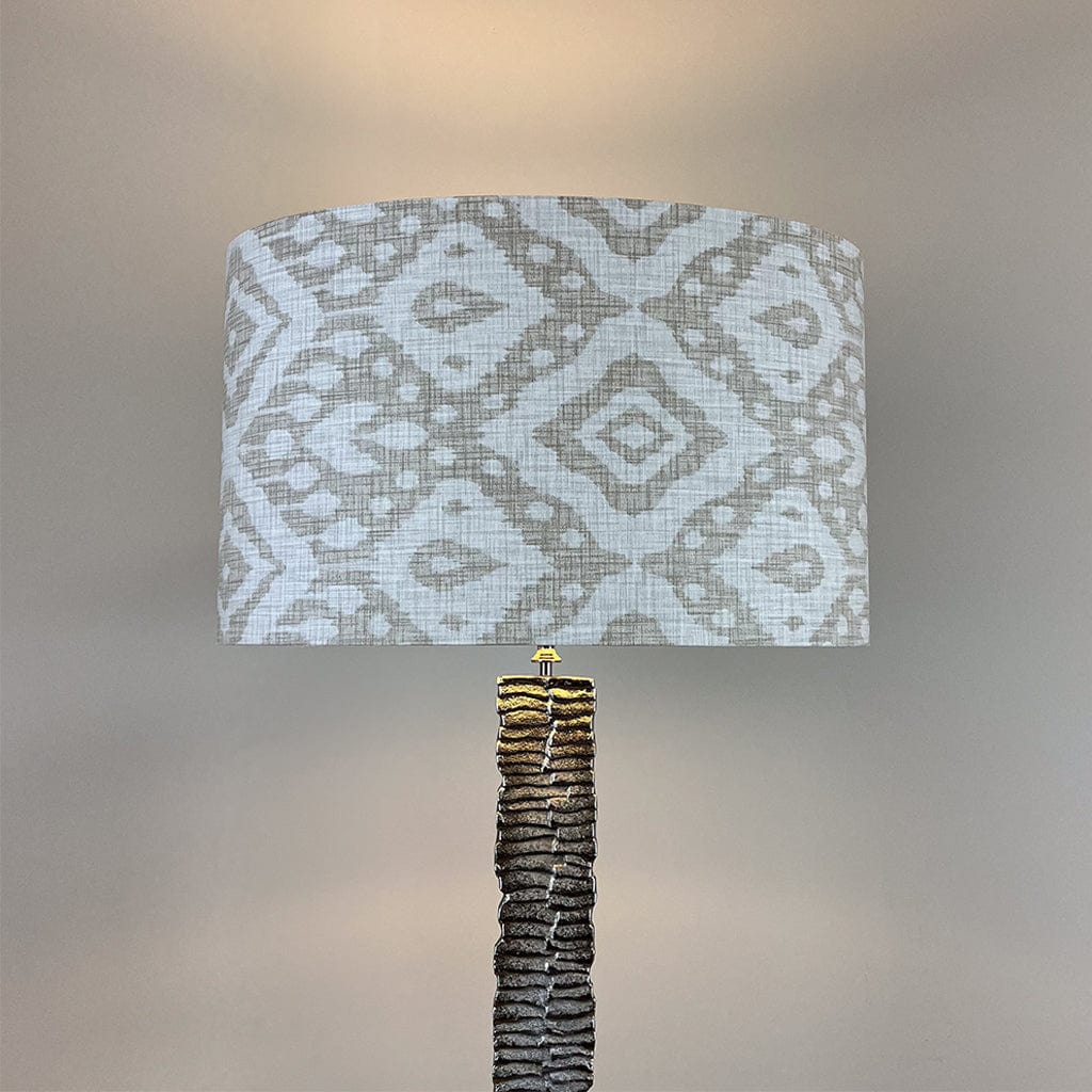 Paperbark Large Floor Lamp Luxuriant Silver with Choice of Rocke Bespoke Shade