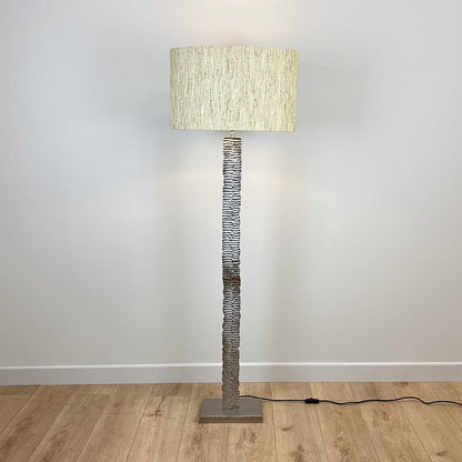 Paperbark Large Floor Lamp Luxuriant Silver with Choice of Rocke Bespoke Shade