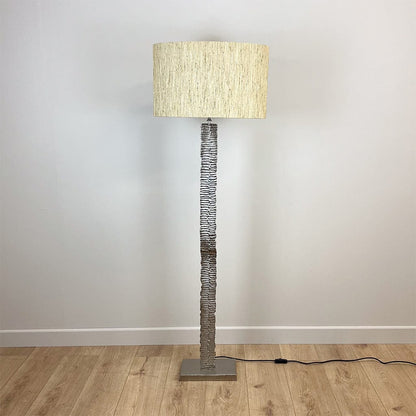 Paperbark Large Floor Lamp Luxuriant Silver with Choice of Rocke Bespoke Shade