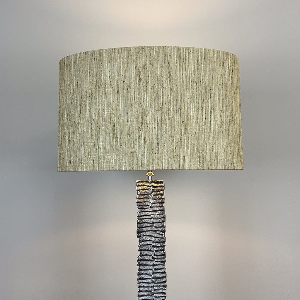 Paperbark Large Floor Lamp Luxuriant Silver with Choice of Rocke Bespoke Shade