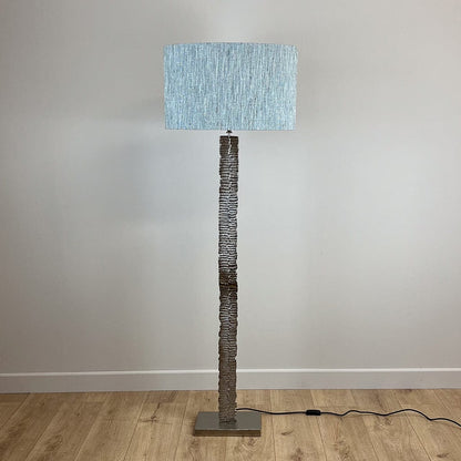 Paperbark Large Floor Lamp Luxuriant Silver with Choice of Rocke Bespoke Shade