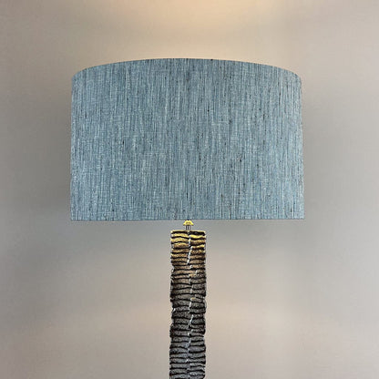 Paperbark Large Floor Lamp Luxuriant Silver with Choice of Rocke Bespoke Shade