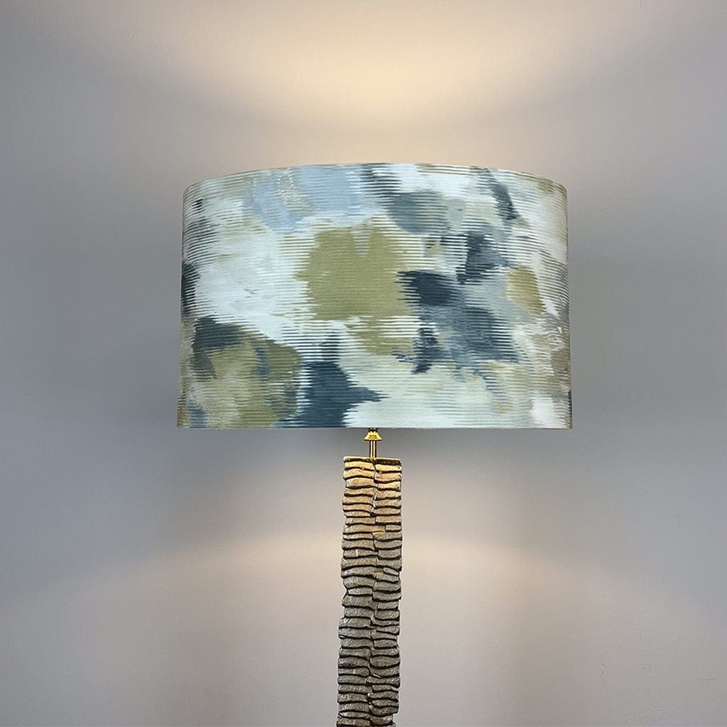 Paperbark Large Floor Lamp Opulent Gold with choice of Harlequin Lamp Shade