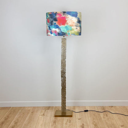 Paperbark Large Floor Lamp Opulent Gold with choice of Harlequin Lamp Shade