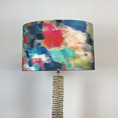 Paperbark Large Floor Lamp Opulent Gold with choice of Harlequin Lamp Shade