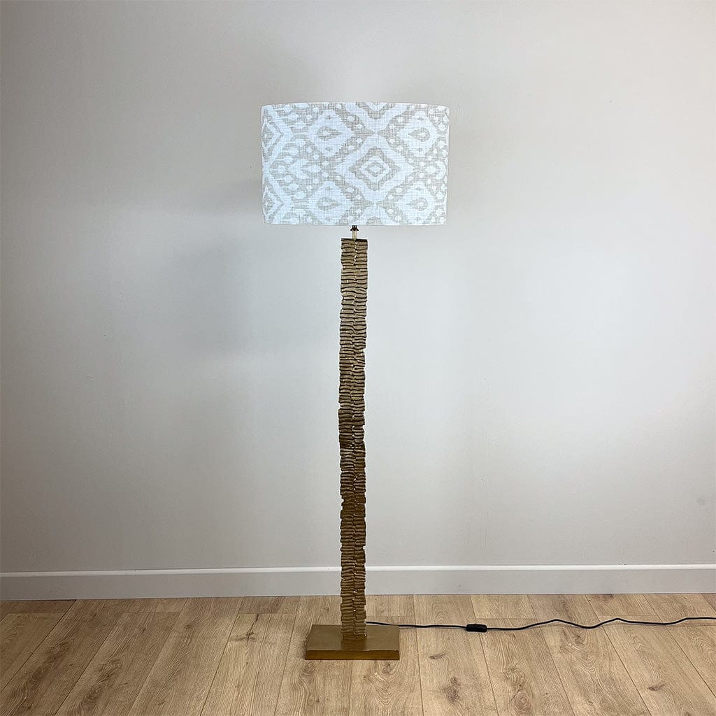 Paperbark Large Floor Lamp Opulent Gold with Choice of Rocke Bespoke Shade