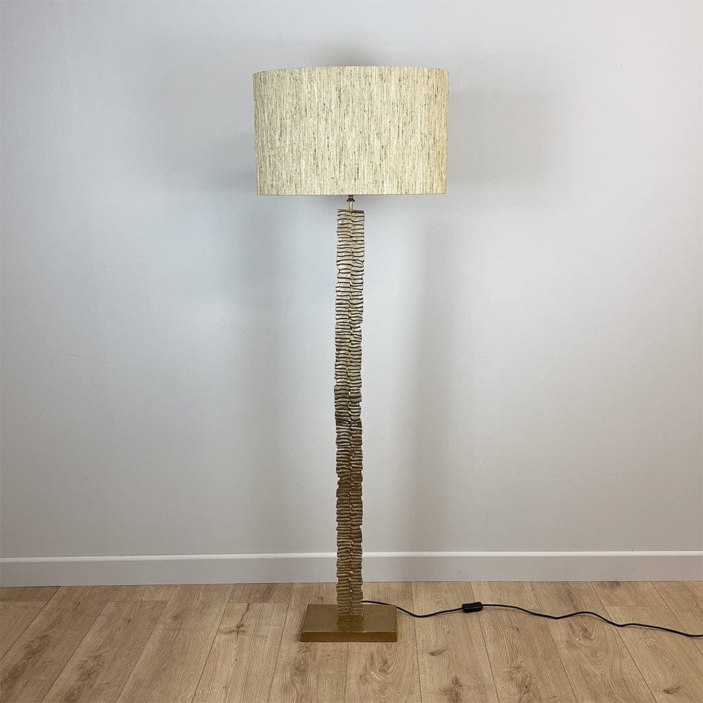 Paperbark Large Floor Lamp Opulent Gold with Choice of Rocke Bespoke Shade