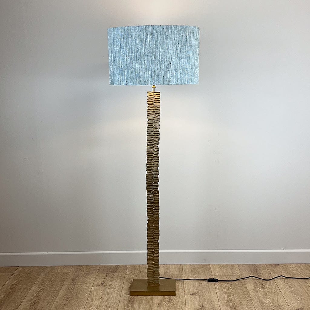 Paperbark Large Floor Lamp Opulent Gold with Choice of Rocke Bespoke Shade