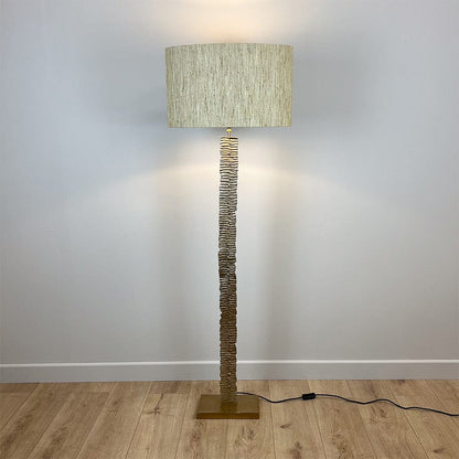 Paperbark Large Floor Lamp Opulent Gold with Choice of Rocke Bespoke Shade