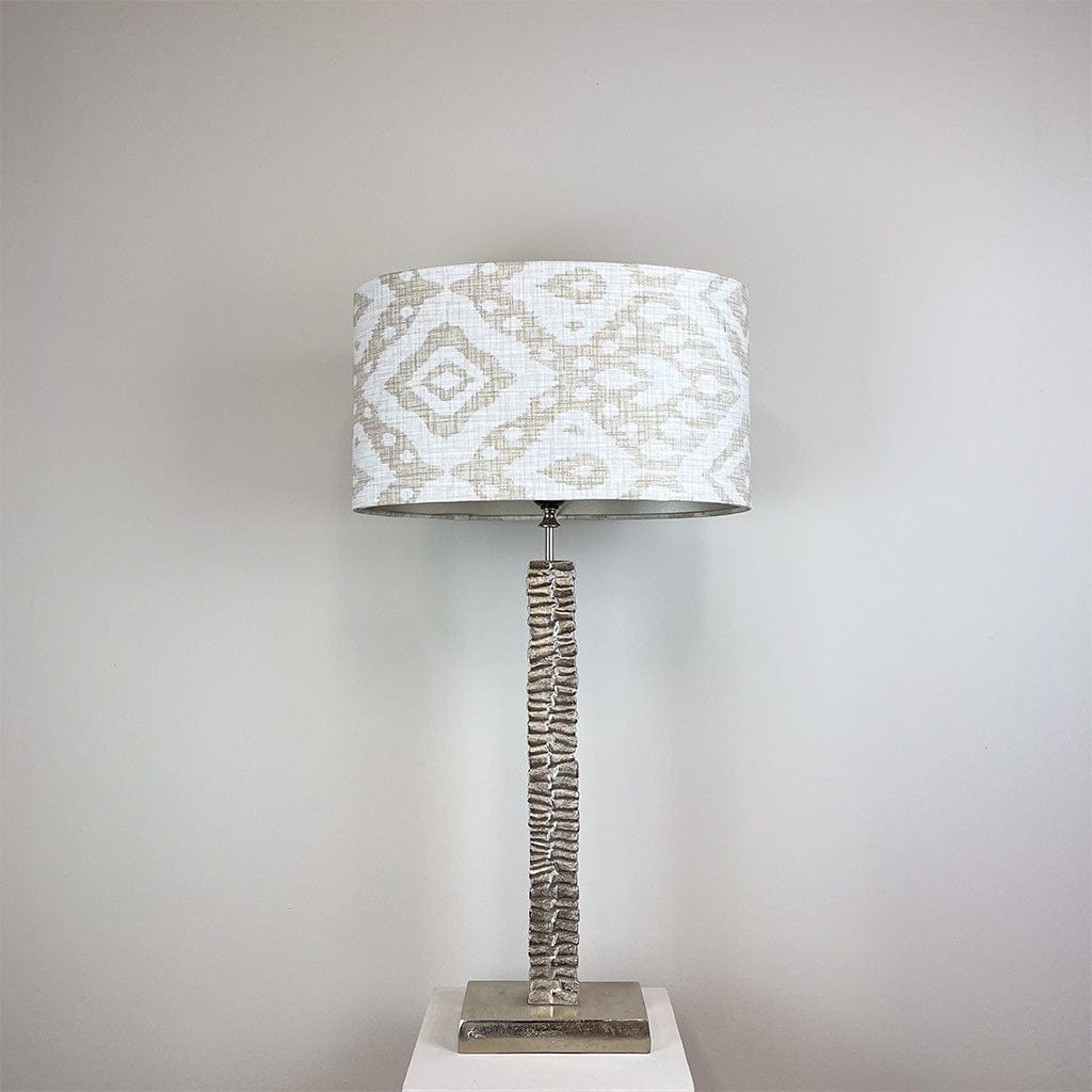 Paperbark Small Table Lamp Luxuriant Silver with Choice of Bespoke Shade