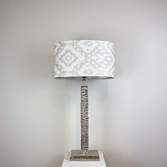 Paperbark Small Table Lamp Luxuriant Silver with Marrakech Canvas Shade