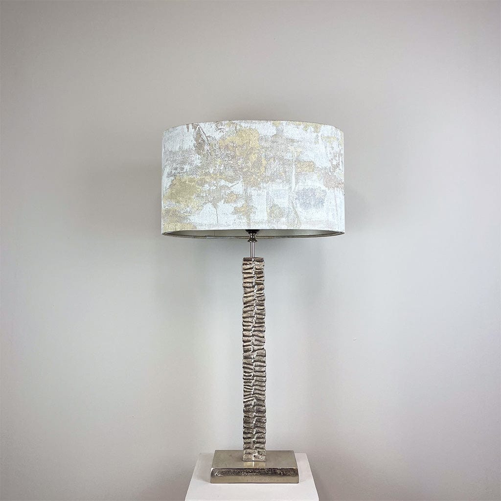 Paperbark Small Table Lamp Luxuriant Silver with Choice of Bespoke Shade