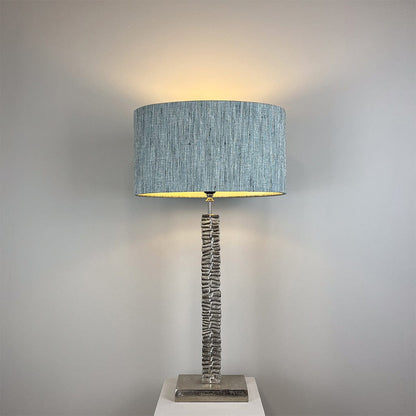 Paperbark Small Table Lamp Luxuriant Silver with Metamorphic Tranquil Shade