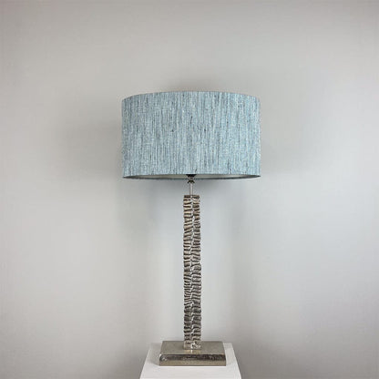 Paperbark Small Table Lamp Luxuriant Silver with Metamorphic Tranquil Shade