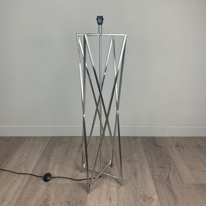 Renzo Brushed Steel Floor Lamp with Choice of Bespoke Shade