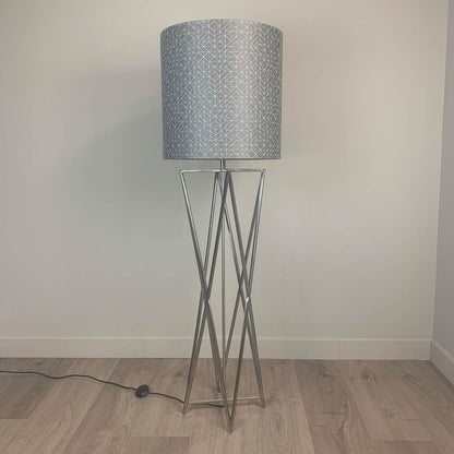 Renzo Brushed Steel Floor Lamp with Choice of Bespoke Shade