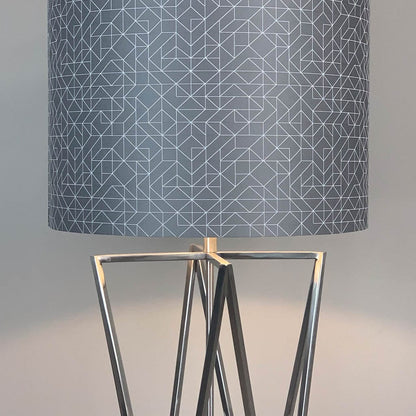 Renzo Brushed Steel Floor Lamp with Choice of Bespoke Shade