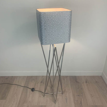 Renzo Brushed Steel Floor Lamp with Choice of Bespoke Shade