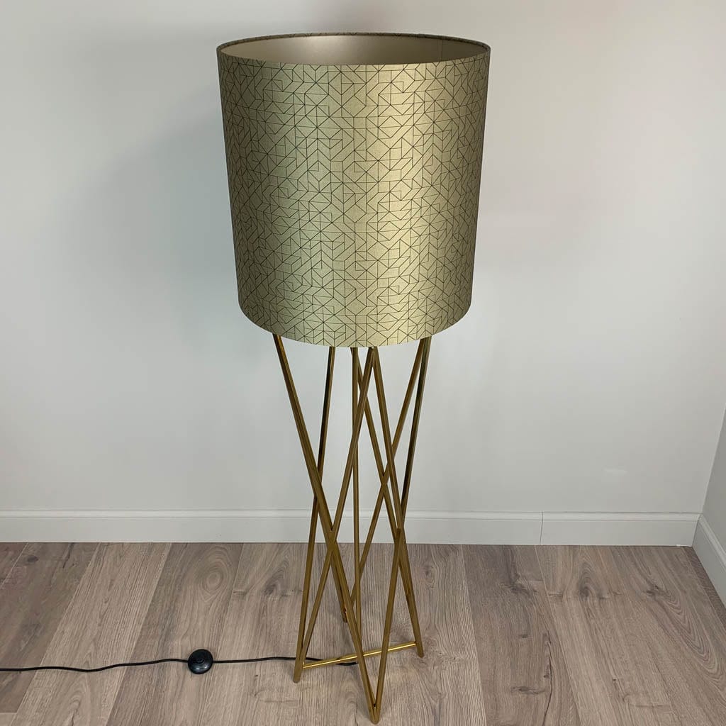 Renzo Gold Floor Lamp with Choice of Bespoke Shade