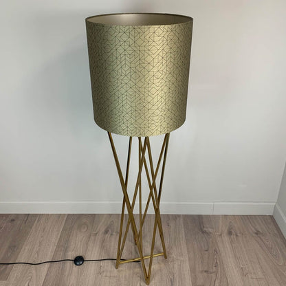 Renzo Gold Floor Lamp with Choice of Bespoke Shade