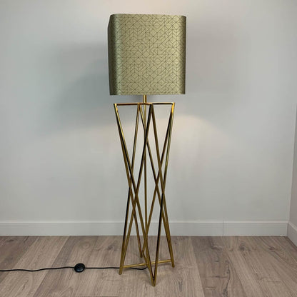 Renzo Gold Floor Lamp with Choice of Bespoke Shade