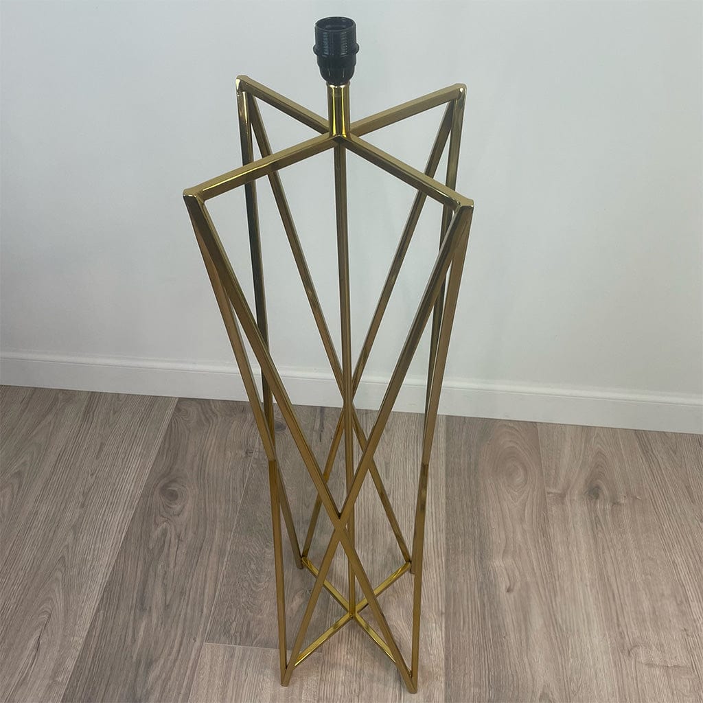 Renzo Gold Floor Lamp with Velvet Ikat Shade