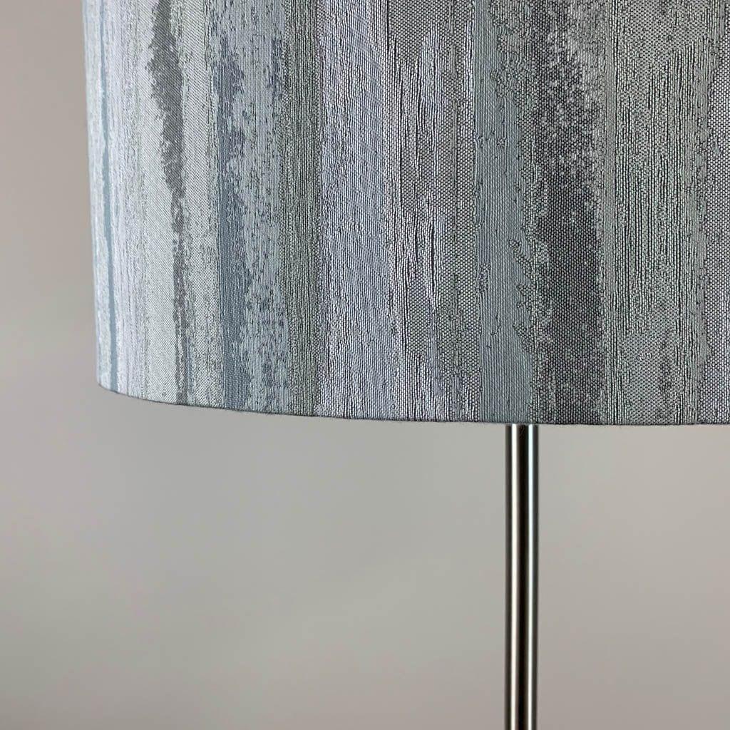 Belford Brushed Steel Floor Lamp with Seascape Shade