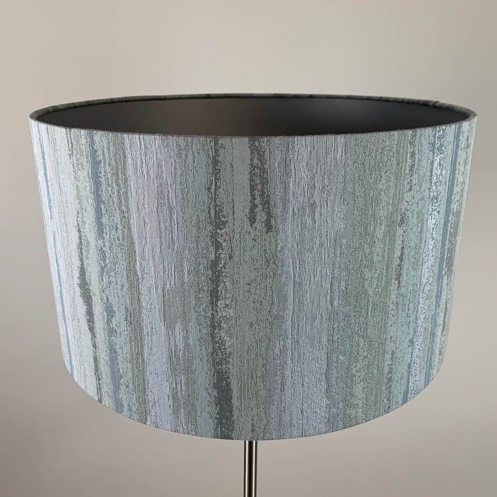 Belford Brushed Steel Floor Lamp with Seascape Shade