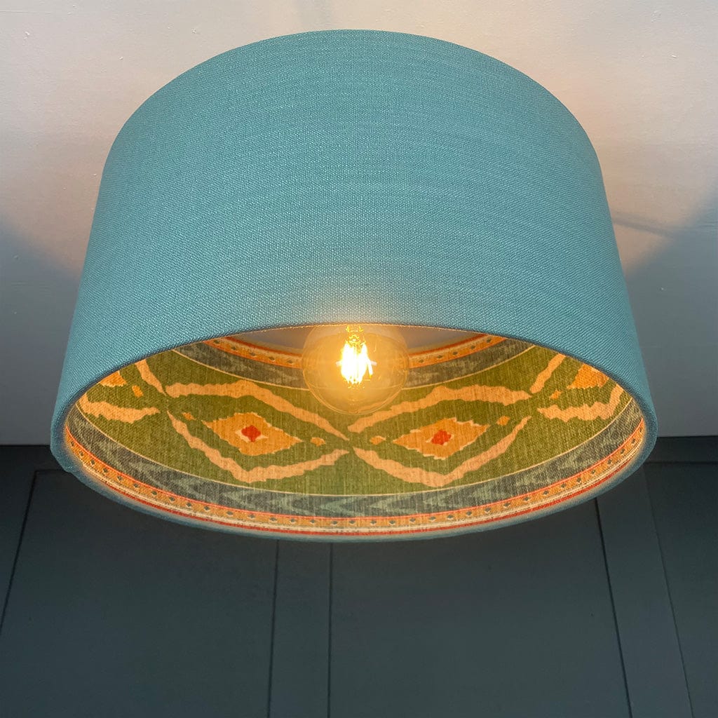 Electrified Saxon Cambridge Shallow Shade with Santana Malachite Lining