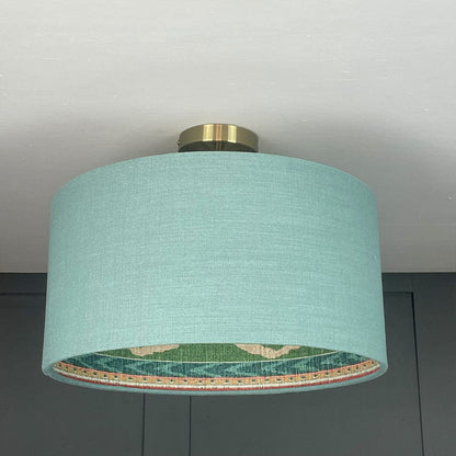 Electrified Saxon Cambridge Shallow Shade with Santana Malachite Lining