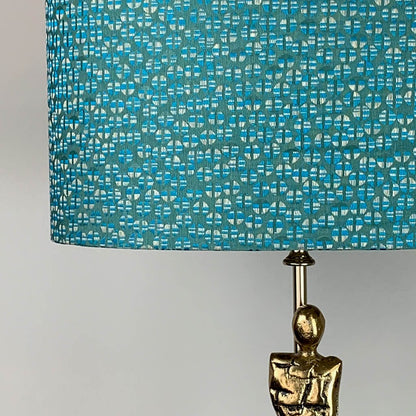 Shaman Antique Brass Table Lamp with Canton Blue Shade