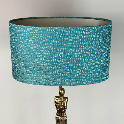 Shaman Antique Brass Table Lamp with Canton Blue Shade