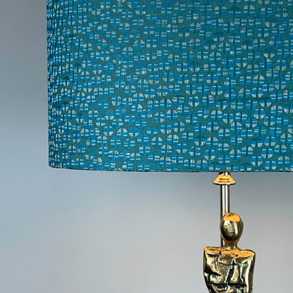 Shaman Antique Brass Table Lamp with Canton Blue Shade