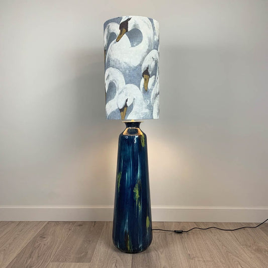 Sky Tikal Floor Lamp with Painterly Swan Shade